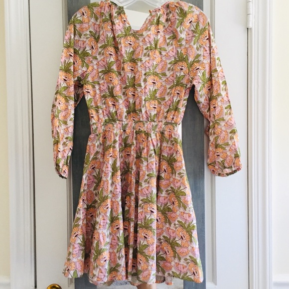 J Crew Liberty London Butterfield Poppy Smocked Waist Dress Prairie Cottagecore - Picture 5 of 13